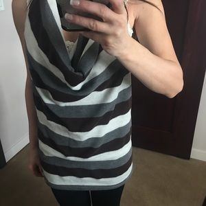 Very Unique Backless Striped Sweater Small